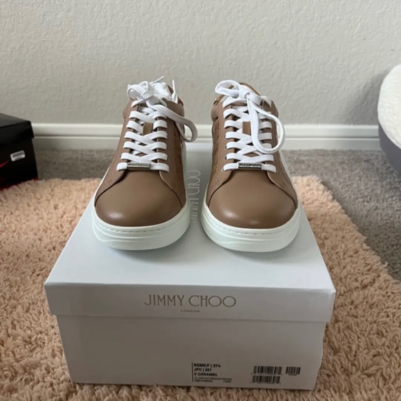 Jimmy Choo Rome Leather Sneakers - Picture 2 of 7